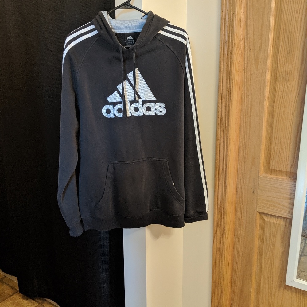 Adidas black hooded sweatshirt size L